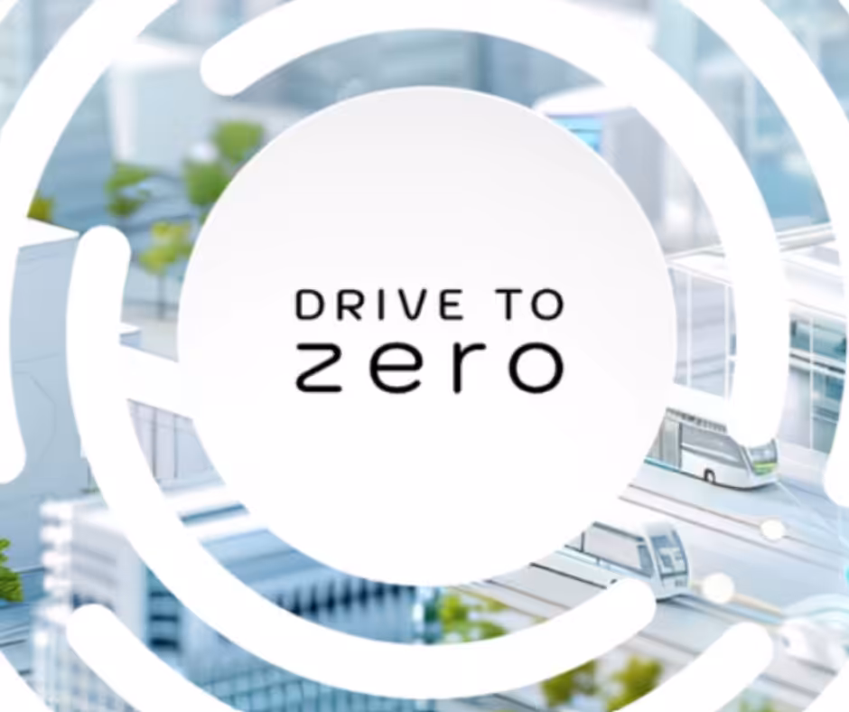 Décarbonation Logo de Drive to Zero moderne.