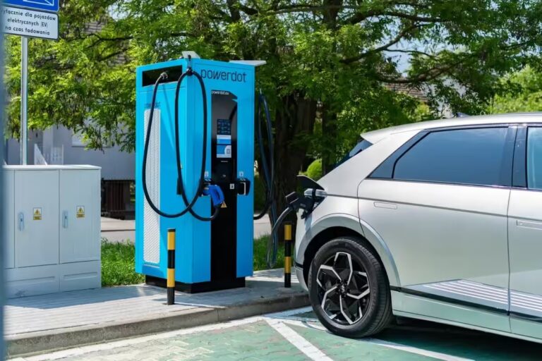 voiture avec borne de recharge