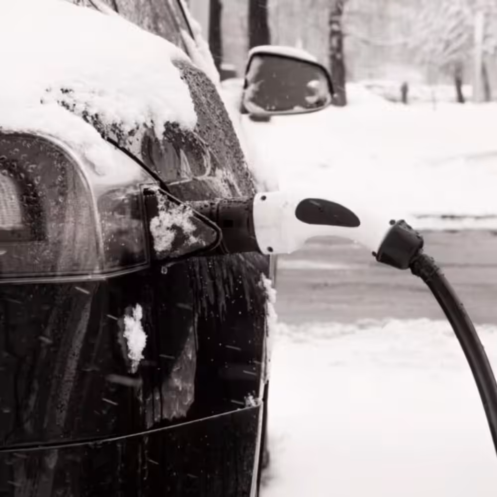 une voiture électrique qui charge sur une infrastructure