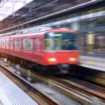 platform with train movement