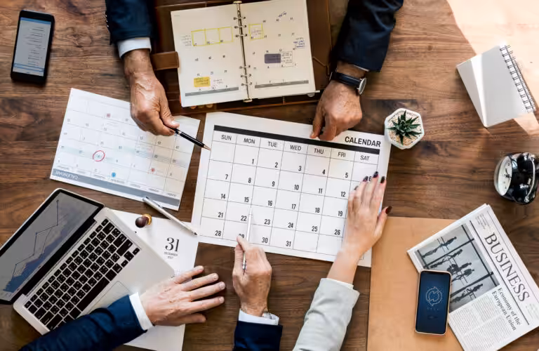 calendrier avec des marronniers